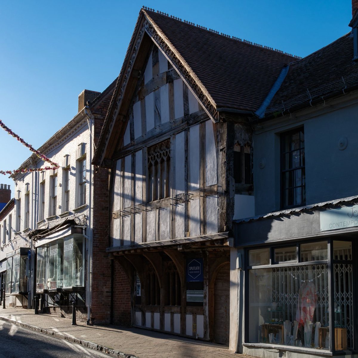 A timber-framed building on a street in Droitwich Spa